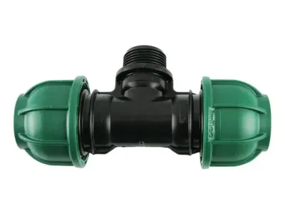 Тройник компрессионный 50 x 1 1/2" НР x 50 для автоматического полива